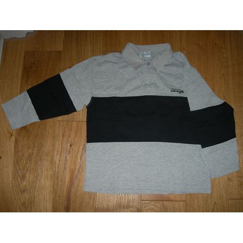 Polo Tout Compte Fait Gris Et Bleu 6 Ans