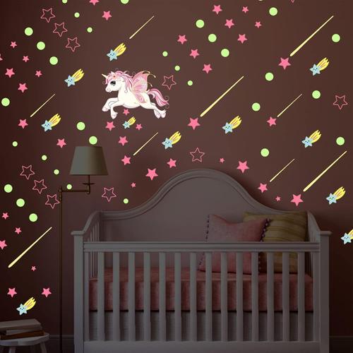 640 Pi¿¿Ces Stikers Murals Enfants Lune Et Etoiles Phosphorescente Autocollant Mural Pour D¿¿Coration Chambres Plafond Bebe Fille Garcon Enfant Adulte