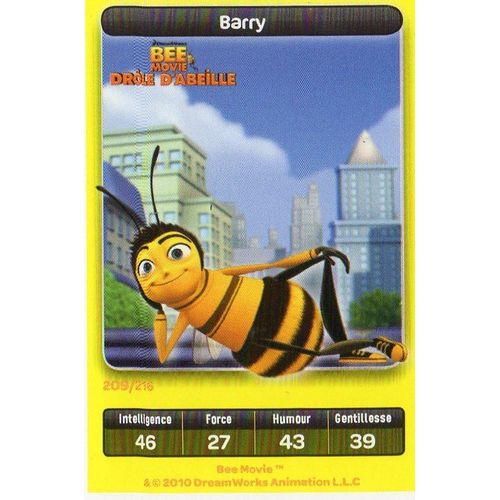 Bee Movie Drole D'abeille : Barry N° 209 - Carte Carrefour Dreamworks