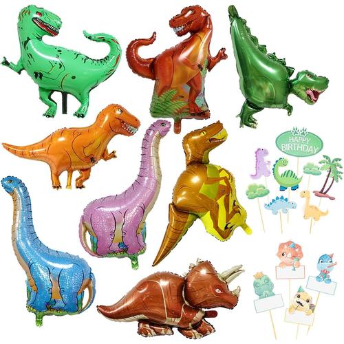 8 Pi¿¿Ces Ballon De Dinosaure, Ballon Anniversaire Dinosaure, Ballon En Aluminium D¿¿Coration Pour F¿¿Te De Dinosaures De Baby Shower Sur De Jungle