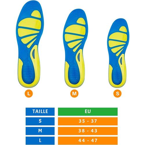 Semelles Chaussures Gel, Silicone Semelles Orthop¿¿Diques Confort Pour Soulage Epine Calcaneenne Soulage La Douleur Absorbe Les Chocs, Semelle Gel Femmes Et Hommes Pour Course, Randonn¿¿Es(38-42 Eu)