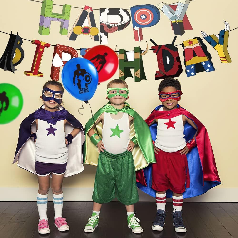 Ballons Anniversaire, Ballon Super Heros, Decoration Anniversaire Guirlande Ballon, Ballon Avengers Anniversaire, D¿¿corations de F¿¿te D'anniversaire de Super h¿¿ros pour Les Enfants 48 pcs