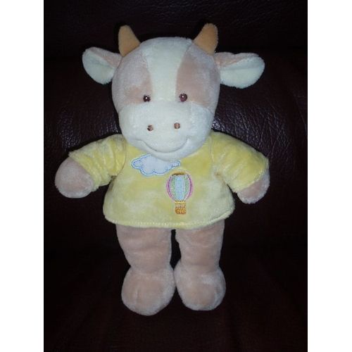 Doudou Vache Pull Jaune Montgolfiere Nuage Gipsy