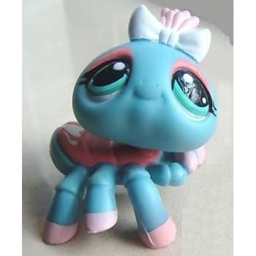 Petshop Araignée Bleu Pétrole Et Rose / Pet Shop #1760