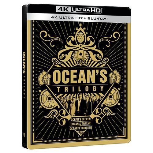 Ocean's Trilogy - Ocean's Eleven + Ocean's Twelve + Ocean's Thirteen - 4k Ultra Hd + Blu-Ray - Édition Boîtier Steelbook