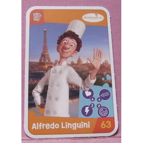 Carte / Image Jouons Rêvons - Ratatouille / Alfredo Linguini - Disney Pixar - Auchan - N° 63 - 2024