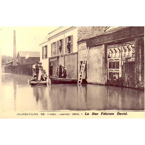 Paris Xvi - La Crue De La Seine Janvier 1910 - La Rue Felicien David - Reedition D'une Cpa - 1er Choix - Ref 021 786