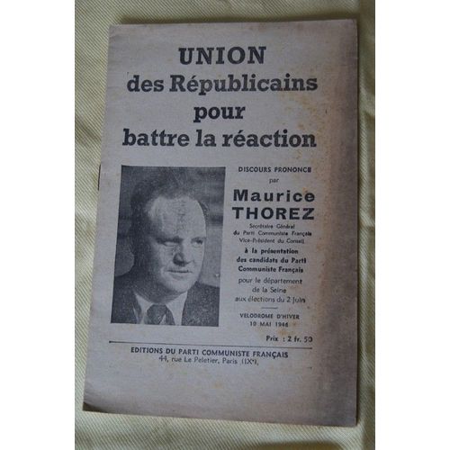Union Des Républicains Pour Battre La Réaction - 10 Mai 1946