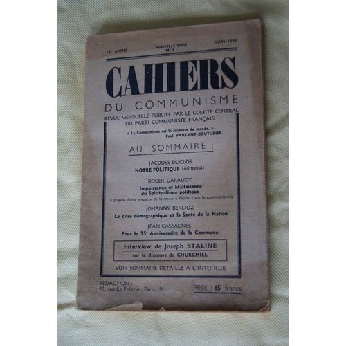 Cahiers Du Communisme N.3