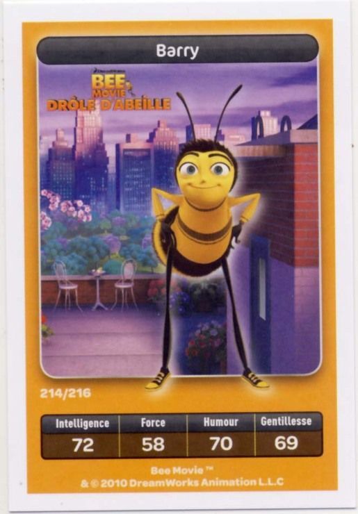 Bee Movie Drole D Abeille Barry N 214 Collection Dreamworks Carrefour Carte Speciale Rakuten