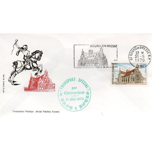 Marcophilie - Cachet Commémoratif - Bourg En Bresse - Transport Spécial Par Chevaucheur - Bourg, Le 31 Mai 1970