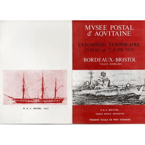 Fdc - 1er Jour - Musée Postal D'aquitaine - Exposition Du 25 Mai Au 2 Juin 1973 - Bordeaux / Bristol - Le 10 Et 26 Mai 1973 - Format 210 X 215 - 6 Volets