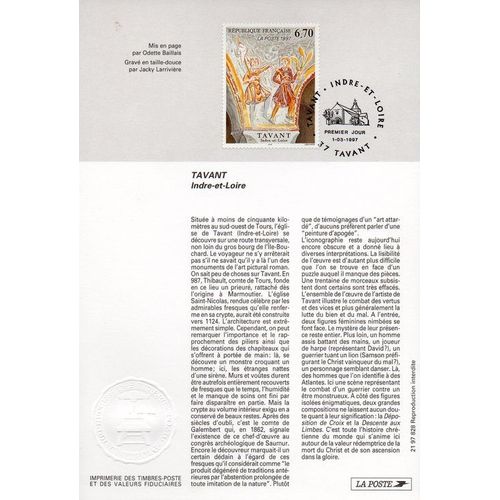 Fdc - 1er Jour - Tavant, Le 1er Mars 1997 - Format 210 X 145