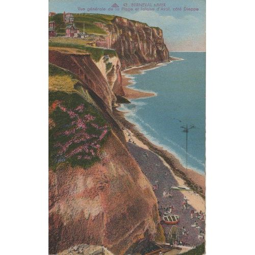 Carte Postale - Berneval Plage Et Falaises 1930