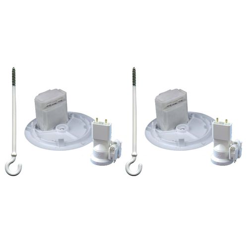 Lot 2 Kits Boîtier PT Centre Fiche 120 mm + Douille DCL + Piton Capri Blanc NF Pour plafond & Suspension luminaire