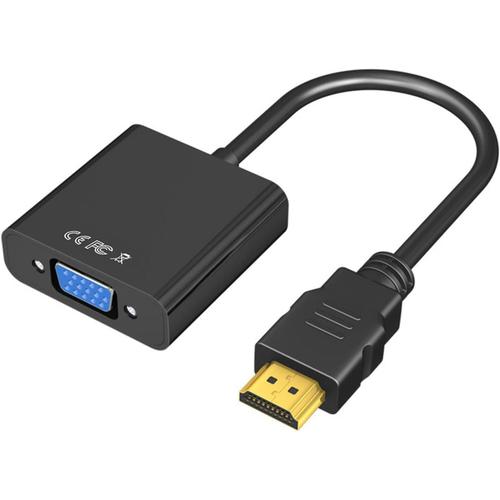 Adaptateur HDMI Vga, Adaptateur HDMI vers VGA(male vers Femelle) pour Ordinateur, Bureau, Ordinateur Portable, PC, Moniteur, projecteur, HDTV, Chromebook, Raspberry Pi, Roku, Xbox et Plus