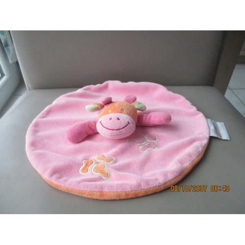 Doudou Plat Vache Rose Manon Et Valentin