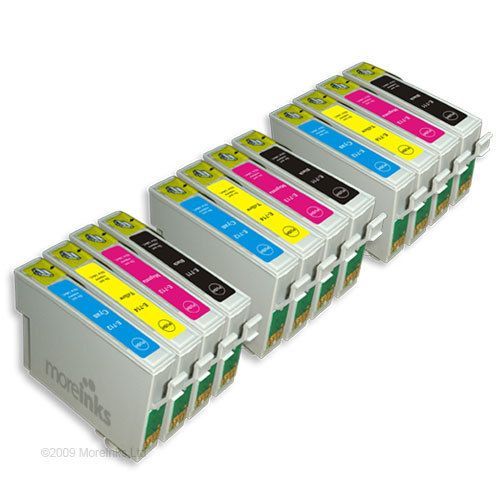 12x Cartouche D'encre Compatible Moreinks - Avec Puce - Cyan / Magenta / Jaune / Noir Pour Remplacer T0715 Pour Imprimantes: Epson Stylus D & Dx Range S20 Sx200 Sx205 Sx400 Sx405 Bx300f...