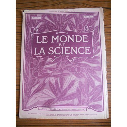 Le Monde Et La Science  N° 14 : Aviation / Beurre / Margarine / Bacteriologie / Cafe