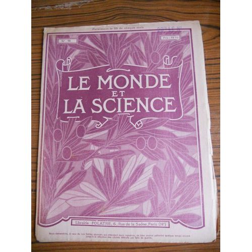 Le Monde Et La Science  N° 15 : / Cafe / Champagne /  Chauffage