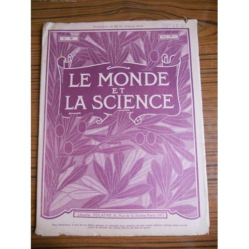 Le Monde Et La Science  N° 16 : Chauffage / Confiserie / Caoutchouc