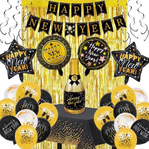 Decoration Nouvel an 2023, Deco Fete Nouvelle Ann¿¿e, 2023 Ballons Nouvel An, Banni¿¿re Happy New Year, Ballons Happy New Year 2023 D¿¿coration Utilis¿¿ Pour R¿¿veillon du Nouvel an 2023