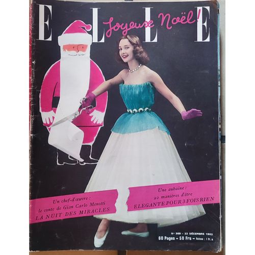 Ancien Magazine Revue "Elle" Numéro 369 Décembre 1952 Mode