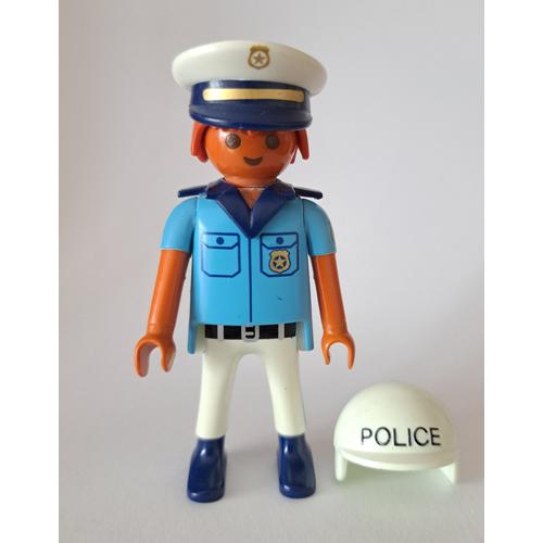 Playmobil Personnage Policier Avec Casquette Et Casque De Moto