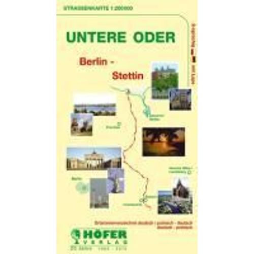 Höfer De026. Untere Oder / Berlin - Stettin - Uckermark 1 : 200 000. Straßenkarte