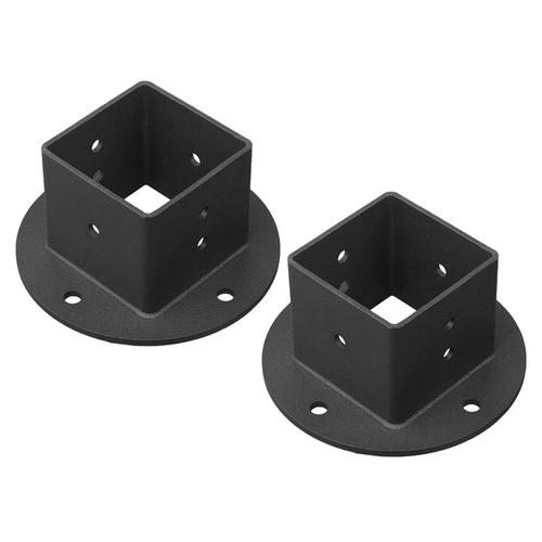 2 Pièces 2x2 Kit De Supports De Base De Poteau De Pergola De Base De Bride De Poteau De Clôture Carré, Supports De Base D'ancrage De Poteau De Mural Robustes