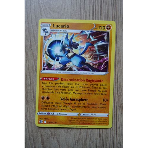 Carte Pokemon Lucario Pv 120 79/172 - Épée Et Bouclier - Stars Étincelantes