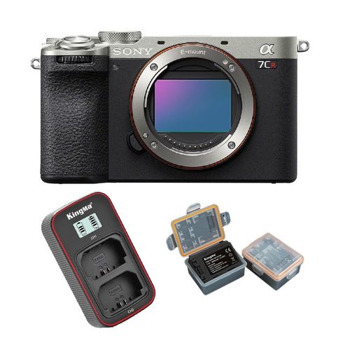 Boîtier Sony a7CR (Argent) + Batterie Kingma (Sony NP-FZ100) + Chargeur de batterie Kingma