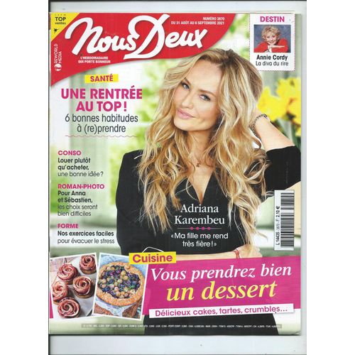 Nous Deux 31/08/2021 Adriana Karembeu, Mylène Farmer, Fabienne Carat, Gil Alma, Annie Cordy. Nouvelles De Jean-Claude Meresse, Christine Delfosse, Andréé Petkoff, Philippe Tersanne, Emmanuelle Sandre