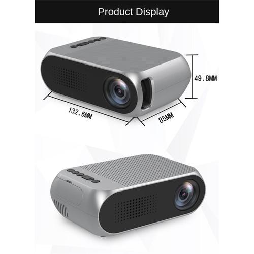 Mini Projecteur Maison Portable LED HD 1080P Projecteur Portable Home Cinema Blanc Prise Ue