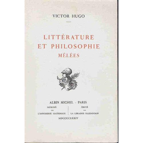 Philosophie : Litterature Et Philosophie Melees