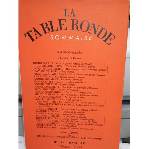 La Table Ronde  N° 111