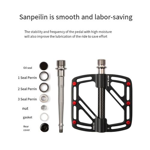 Pédale De Vélo En Fibre De 3 Roulements Scellés Pédales De Plate-Forme De Vélo Ultralégères Antidérapantes Accessoires De Vélo Élargis