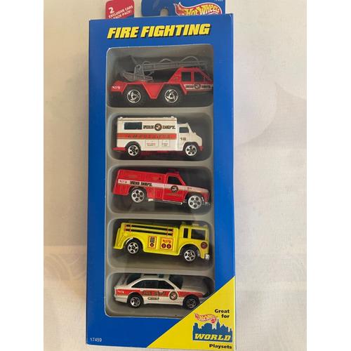 Pack De 5 Miniatures 1/64 Hot Wheels Mattel " Fire Fighting "