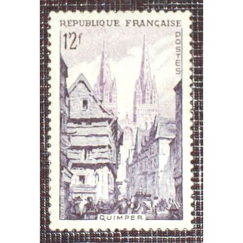 France N° 979 Neuf Avec Charnière Ou Trace De 1954 - 12f « Série Touristique : Quimper, La Rue Kéréon »