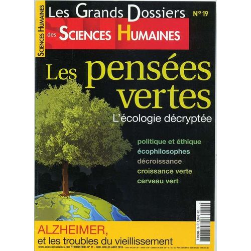 Les Grands Dossiers Des Sciences Humaines  N° 19 : Les Pensées Vertes