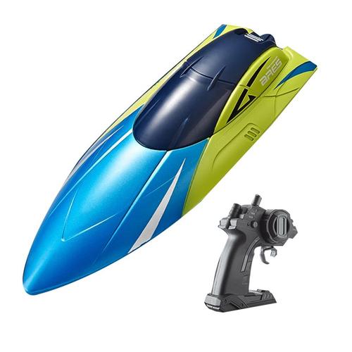 Rc Boat 2.4g Dual Rudder Motor Waterproof High Speed Boat Toys Gift Pour Kids Children Model Toy Remote Control Ship-Blue