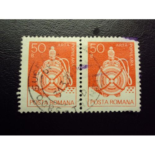 Roumanie..Lot De 2 Timbres..Posta Romana..50..Arta Populara..Oblitéré.