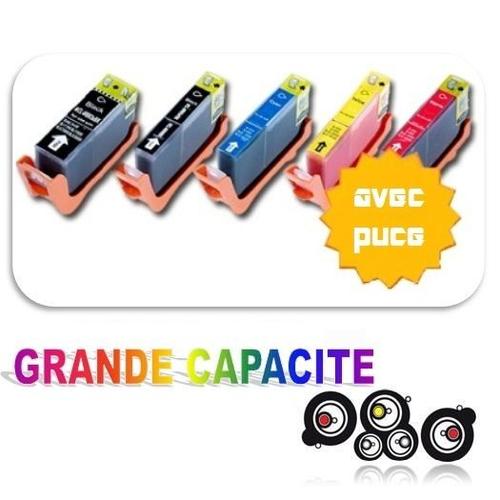 Lot de 5 cartouches compatibles Canon avec puce  pour imprimantes Canon PIXMA IP4700