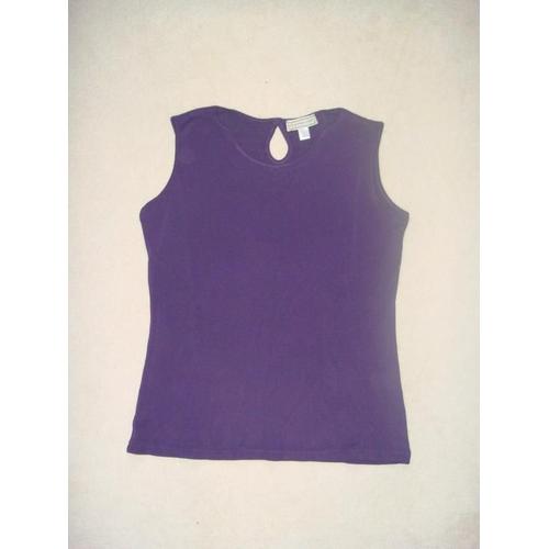 Top Sans Manche Violet Chattawak - Taille L (18 Ans)