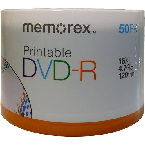 MEMOREX - 50 x DVD-R - 4.7 Go (120 minutes) 16x - blanc - surface imprimable - spindle