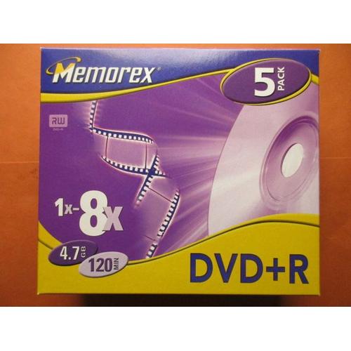 Memorex - 5 x DVD+R - 4.7 Go 8x - boîtier CD