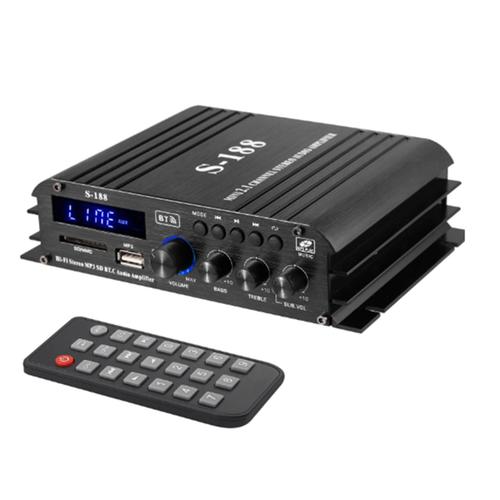 Amplificateur Hifi Stéréo Bluetooth 90 W S-188 Amplificateur De Puissance Audio 2.1 Ch Contrôle Des Aigus Des Basses Lecteur De Musique Ampli Prise Ue