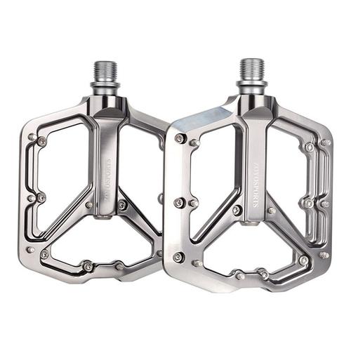 Pédale De Vélo De Montagne Roulement Antidérapant Pédale De Vélo En Alliage D'aluminium Pédale De Vélo De Route Accessoires De Vélo, Couleur Titane