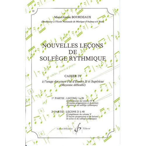 Nouvelles Lecons De Solfege Rythmique Volume 4