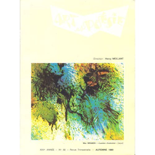 Art Et Poésie- Revue Trimestrielle-22è Année-Automne 1980-  N° 92 : Chanson,Françoise Dorin-Un Grand Nom De La Poésie,René Daumière(Edith Blanchet)-Dezso Szabo Ou Le Réalisme..